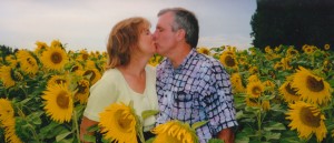 Fran and Pete in the Sunflowers, France 1996